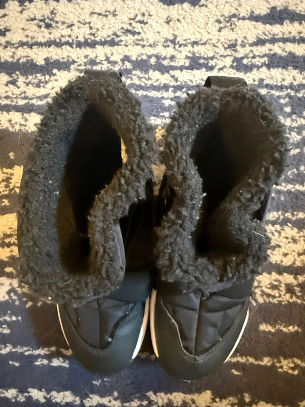 Nike Kids Black and White Puffer Winter Boots